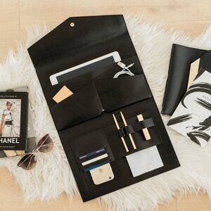 Glass Ladder & Co Black Portfolio Clutch